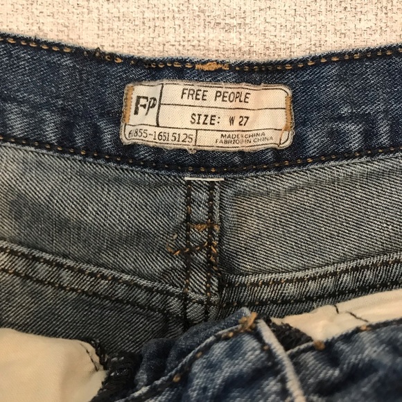 Free People distressed denim cut off shorts - Picture 2 of 5